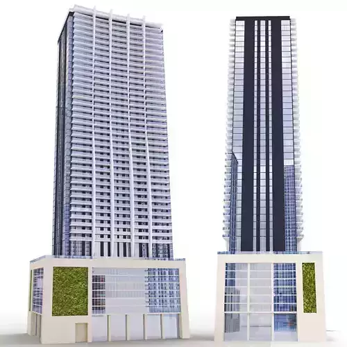 Building 1010 Brickell Condos Miami 3D model
