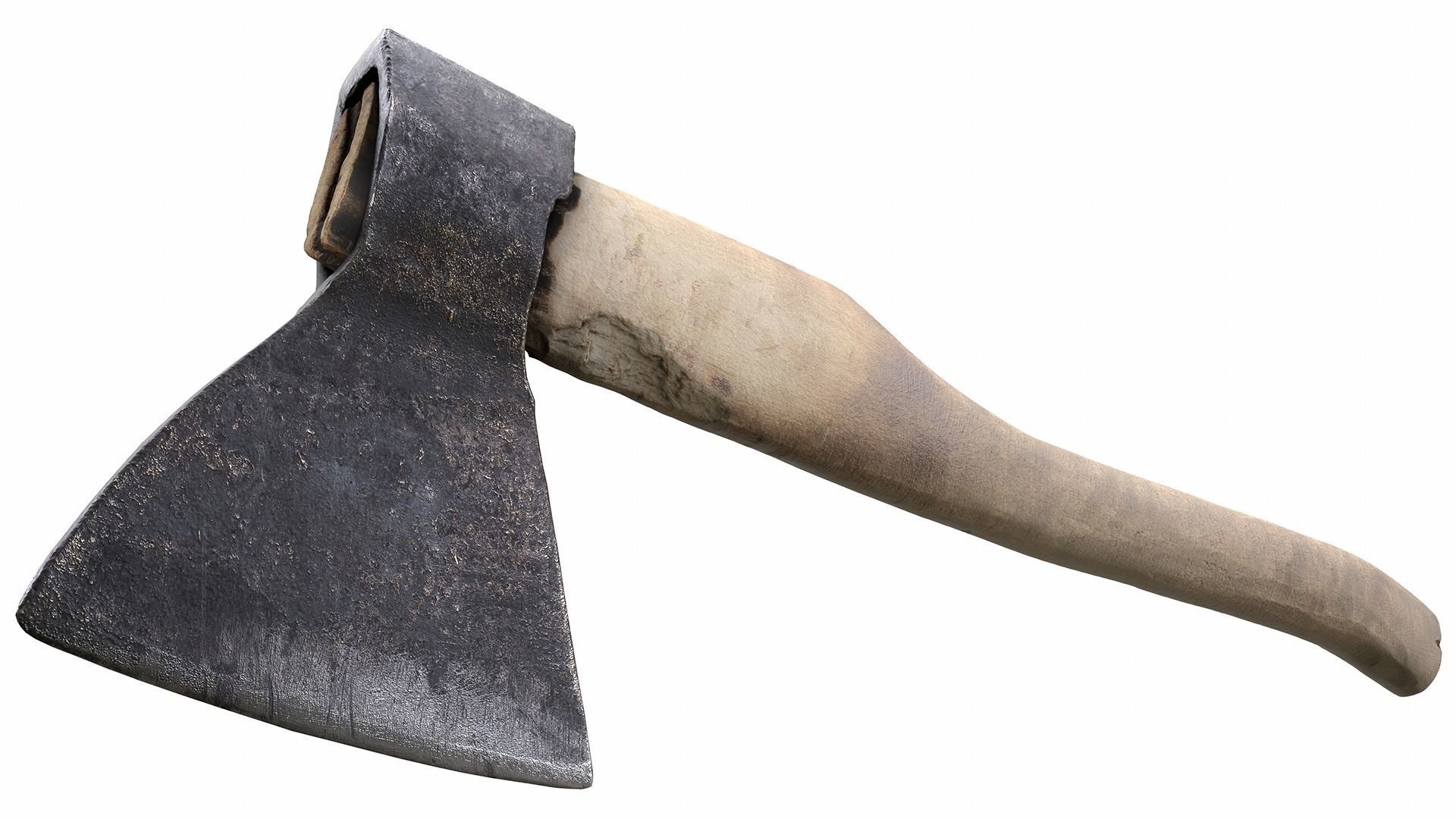 Old Worn Rusty Used Ax 3D model_5