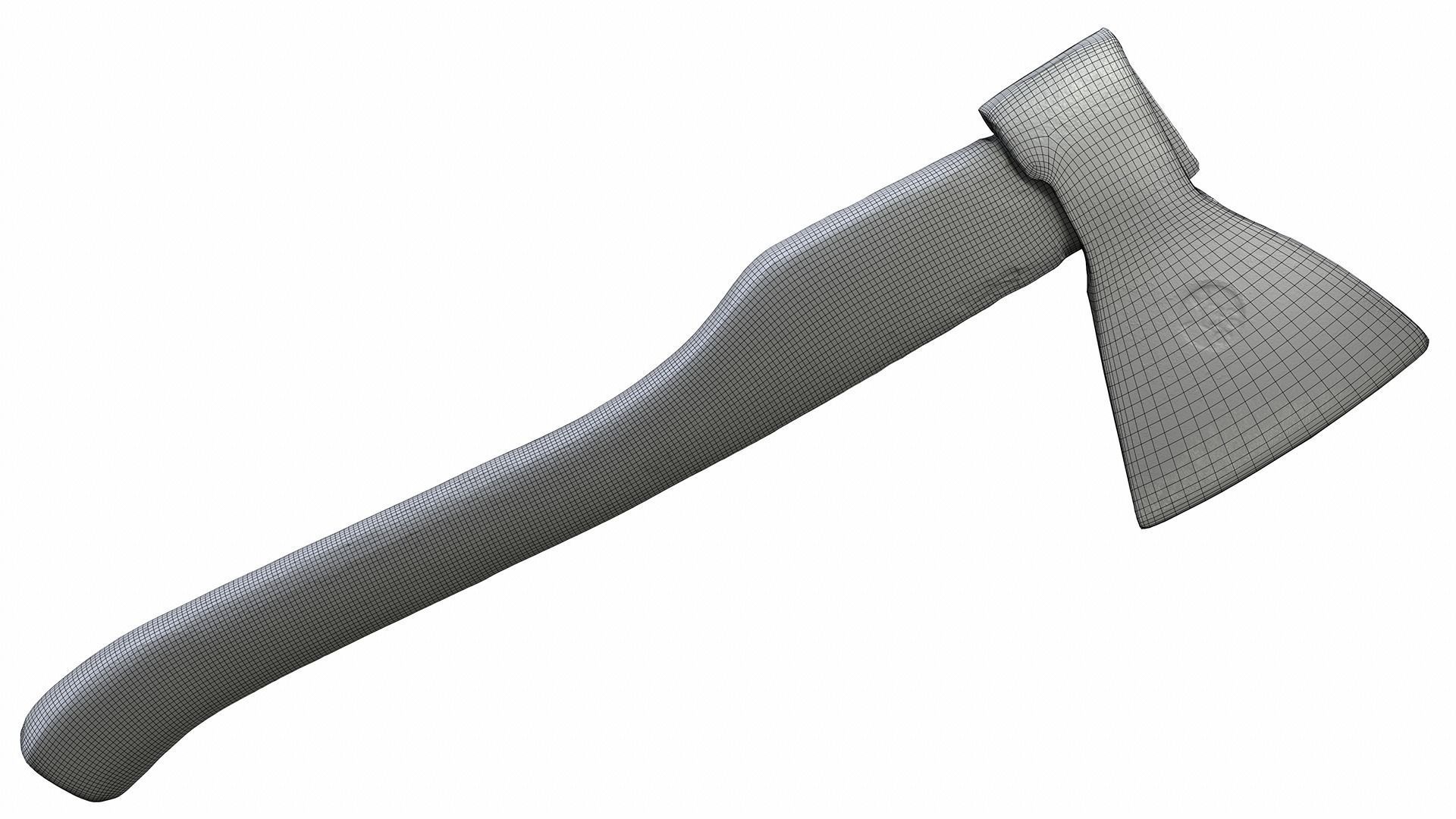 Old Worn Rusty Used Ax 3D model_4