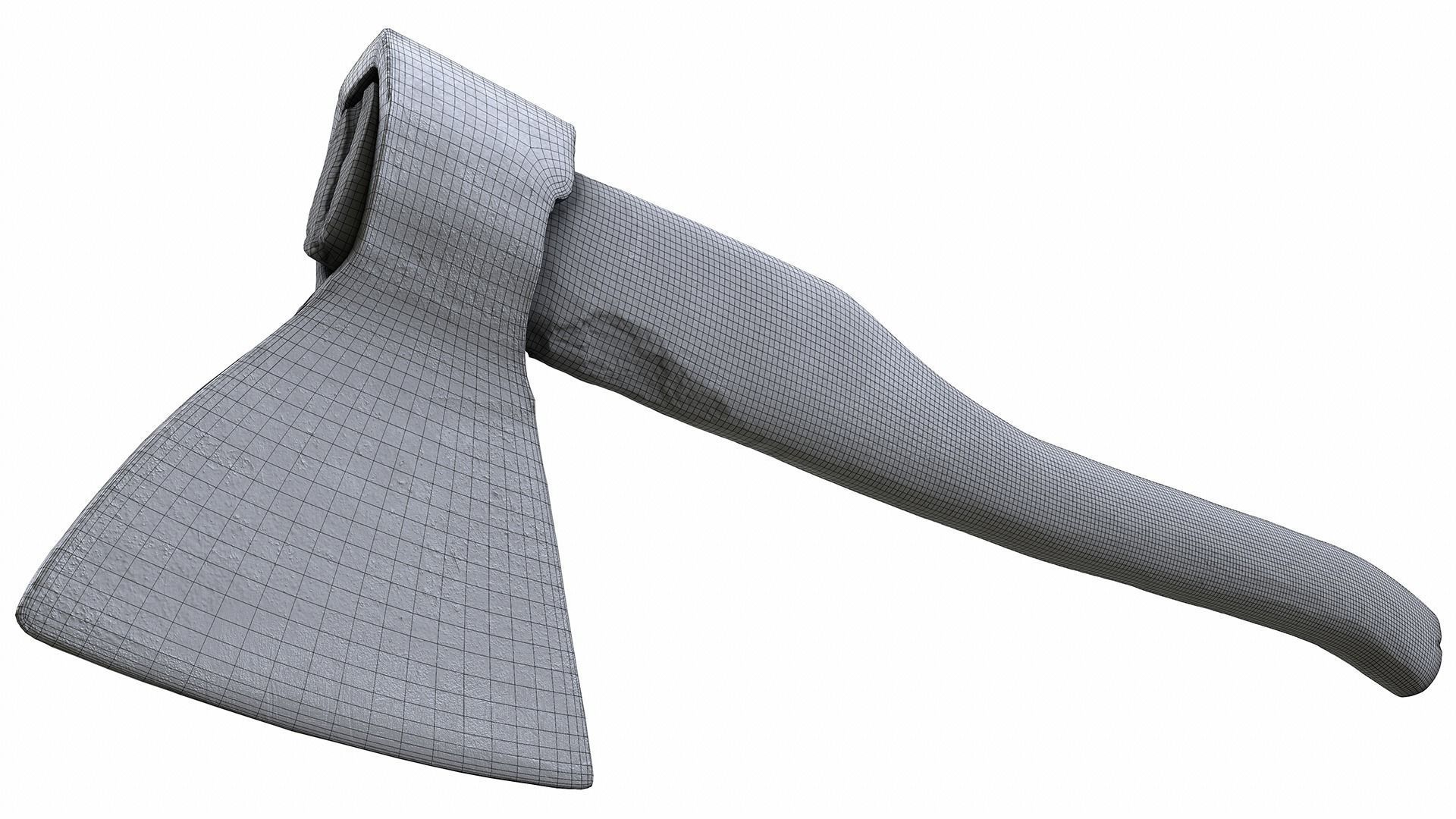 Old Worn Rusty Used Ax 3D model_7