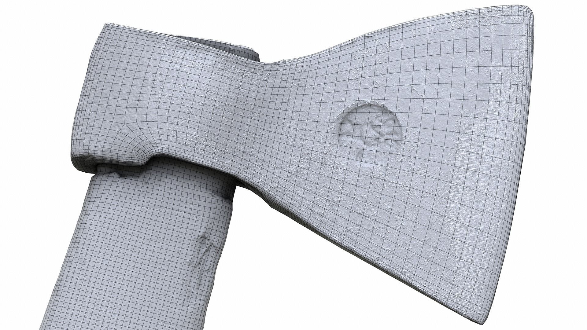 Old Worn Rusty Used Ax 3D model_10