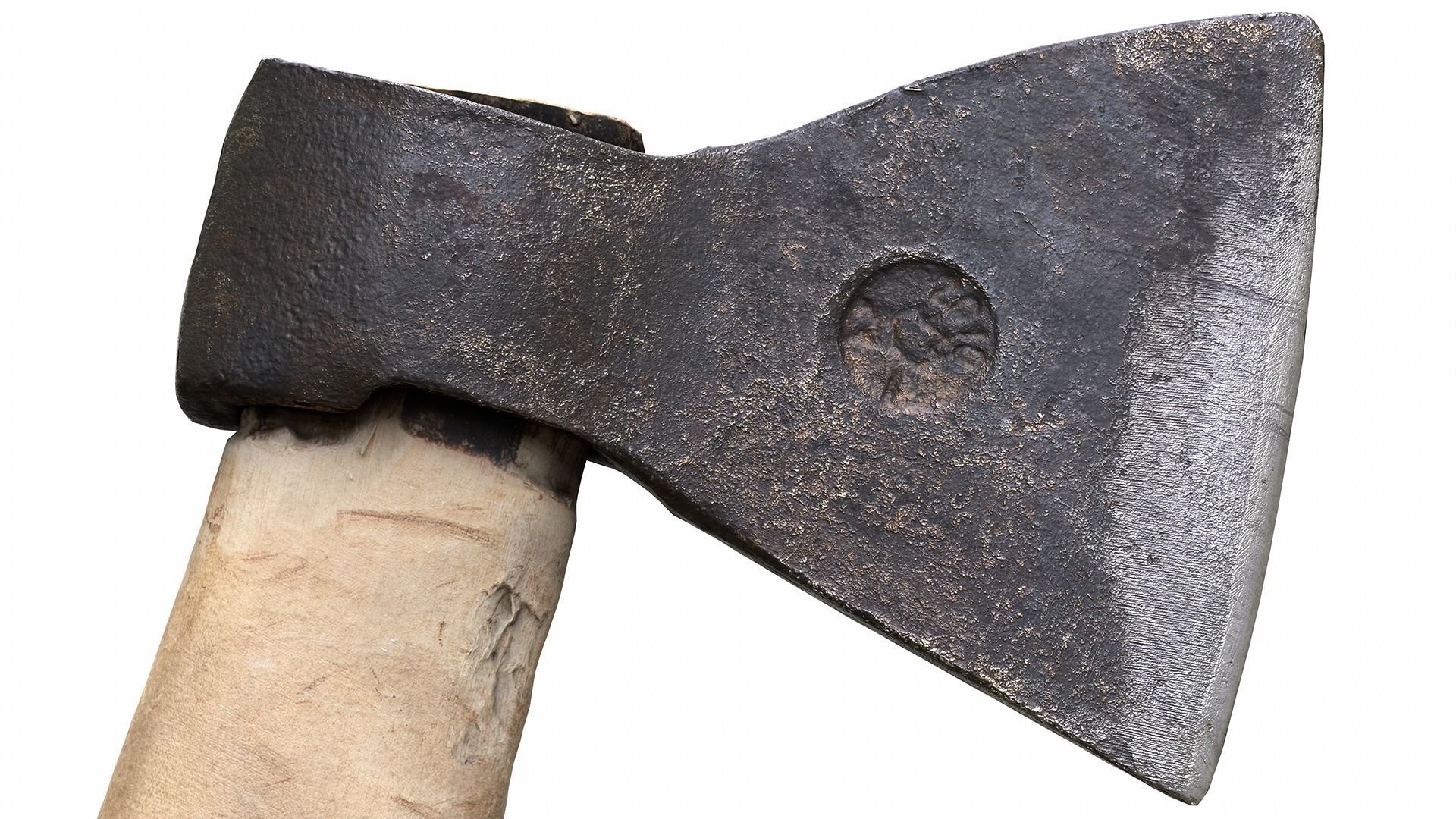 Old Worn Rusty Used Ax 3D model_8