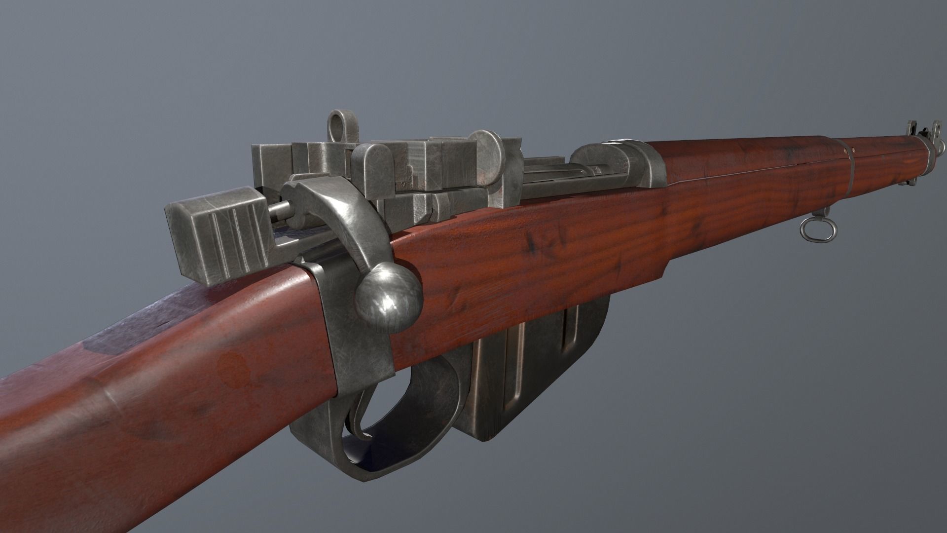 Lee Enfield Rifle Low-poly 3D model_1