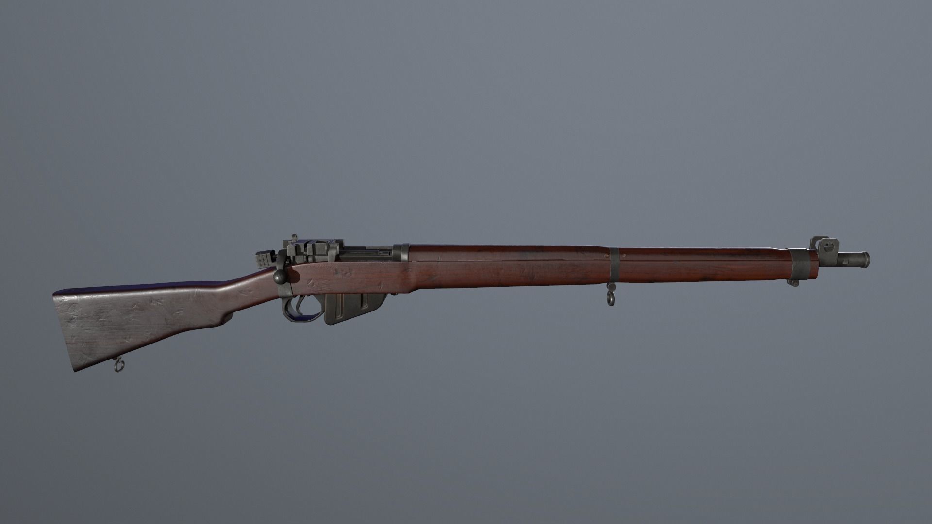Lee Enfield Rifle Low-poly 3D model_2
