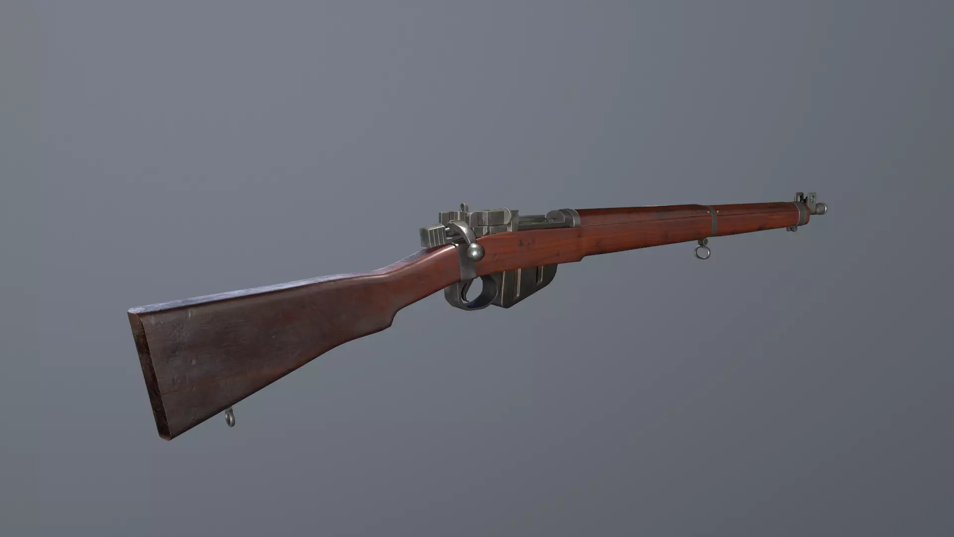 Lee Enfield Rifle Low-poly 3D model_0