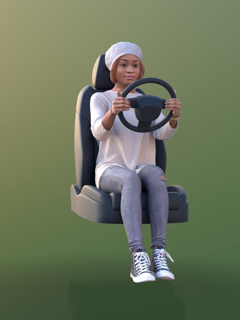Iona 10613 - Casual Woman Driving A Car 3D model_3