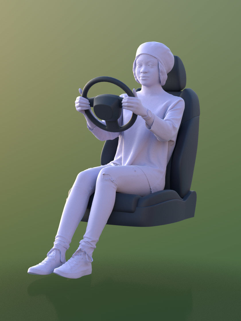 Iona 10613 - Casual Woman Driving A Car 3D model_4