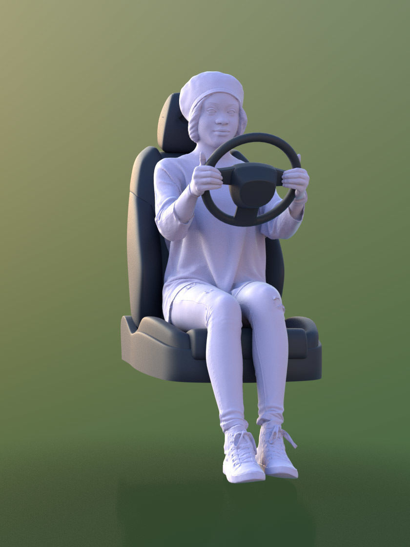 Iona 10613 - Casual Woman Driving A Car 3D model_5