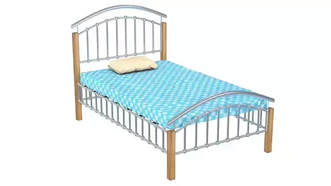 Bed 2 metal frame with sheet