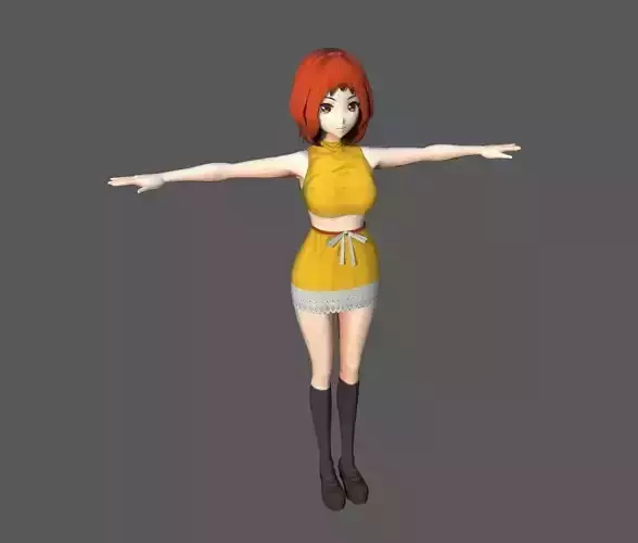 3D Model Anime Character for Game or Animation Low-poly 3D model 3D Model Anime Character for Game or Animation Low-poly 3D model