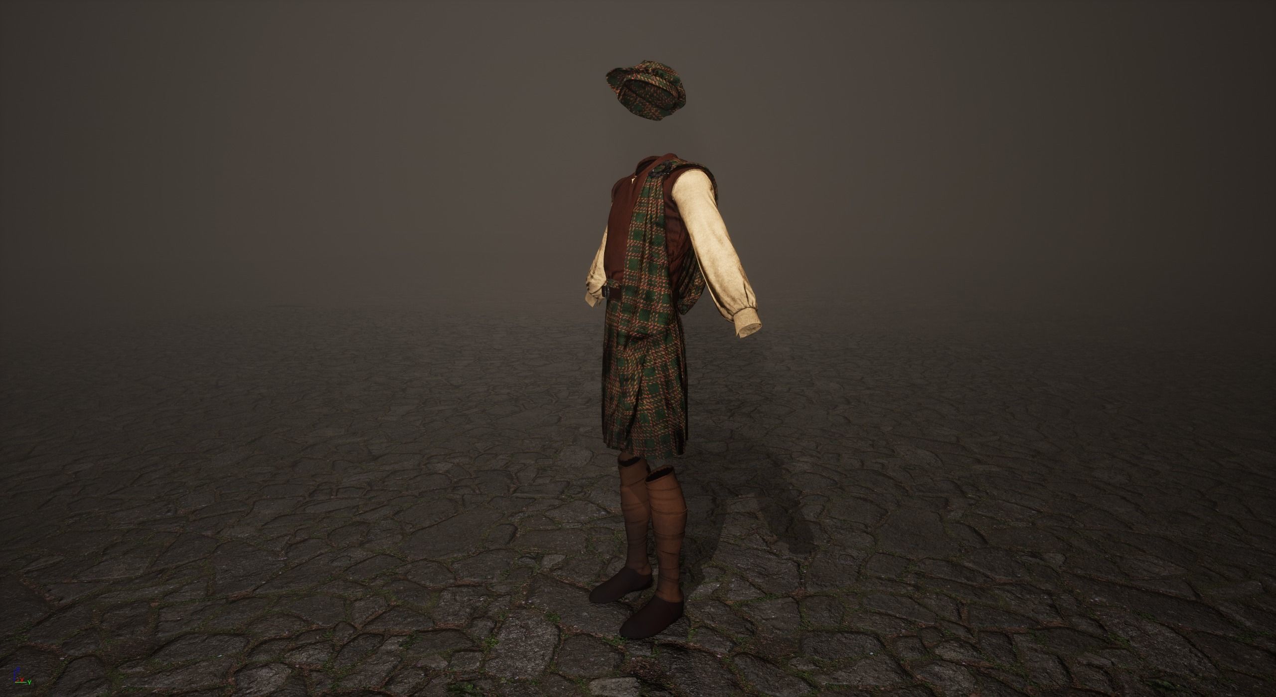 Scottish Highlander Man kilts Low-poly 3D model_9