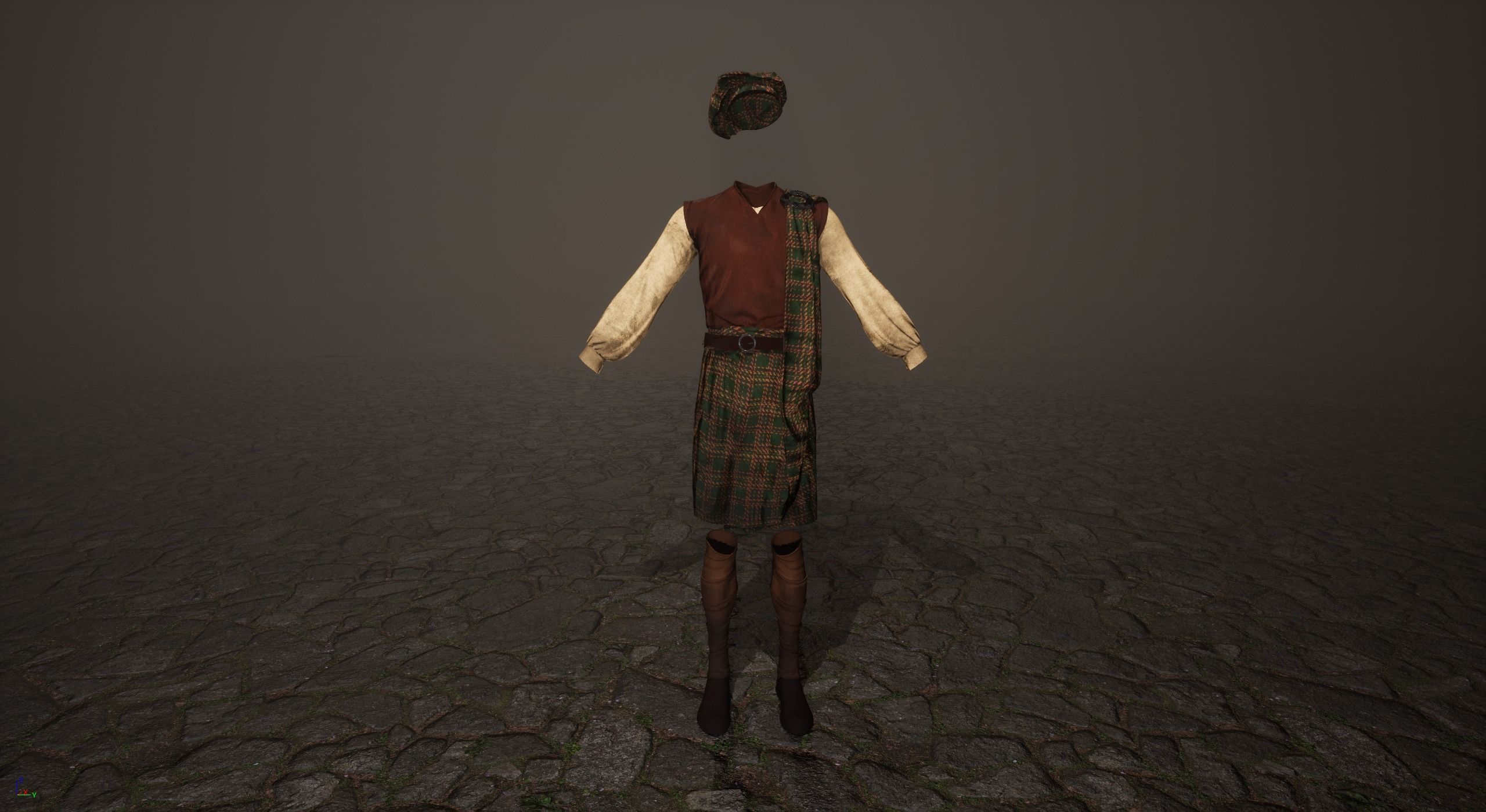 Scottish Highlander Man kilts Low-poly 3D model_5