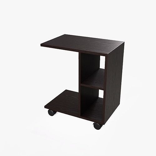 Heather Side Table wenge finish Low-poly 3D model