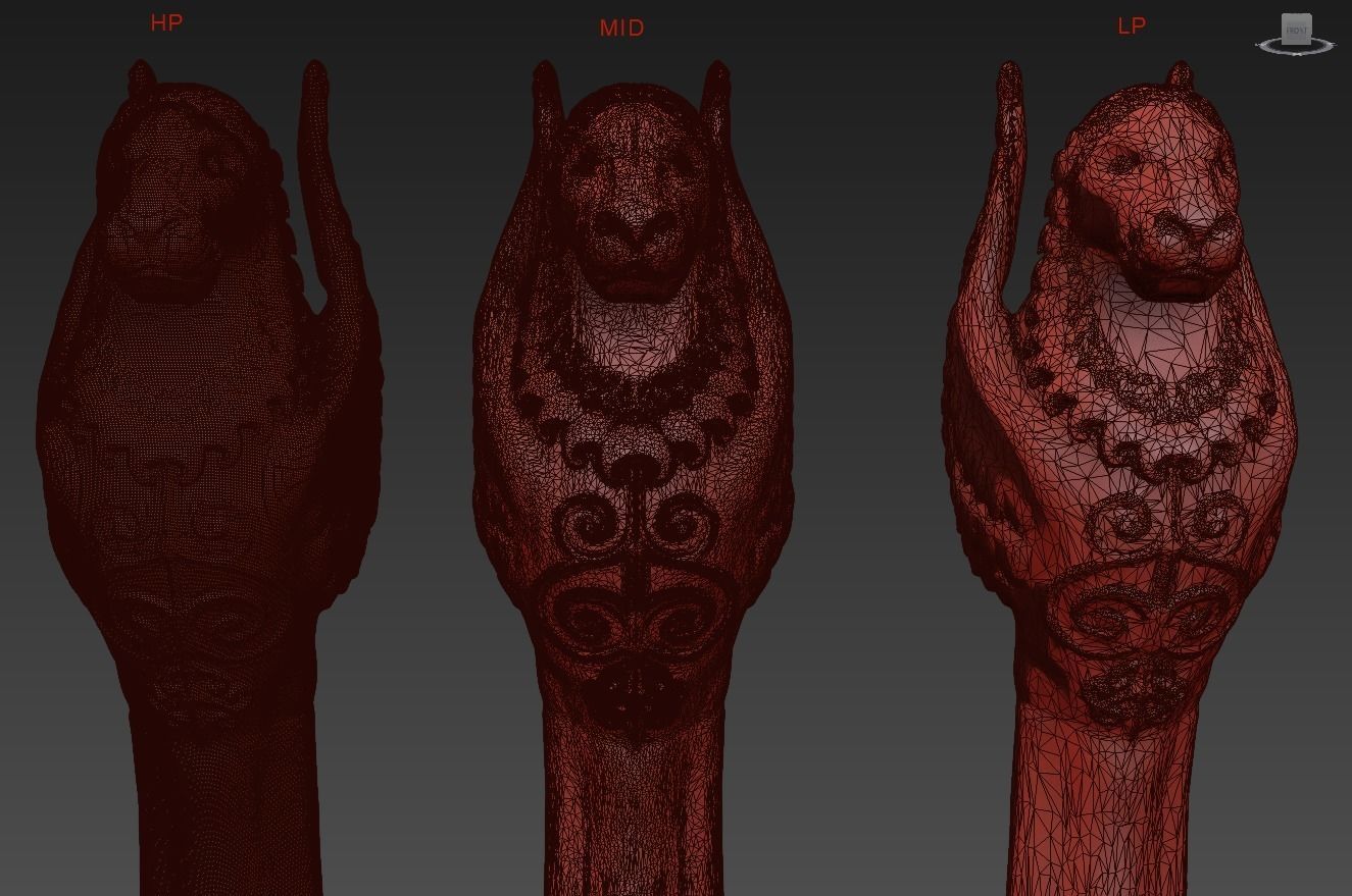 Gryphon column 3D model_12