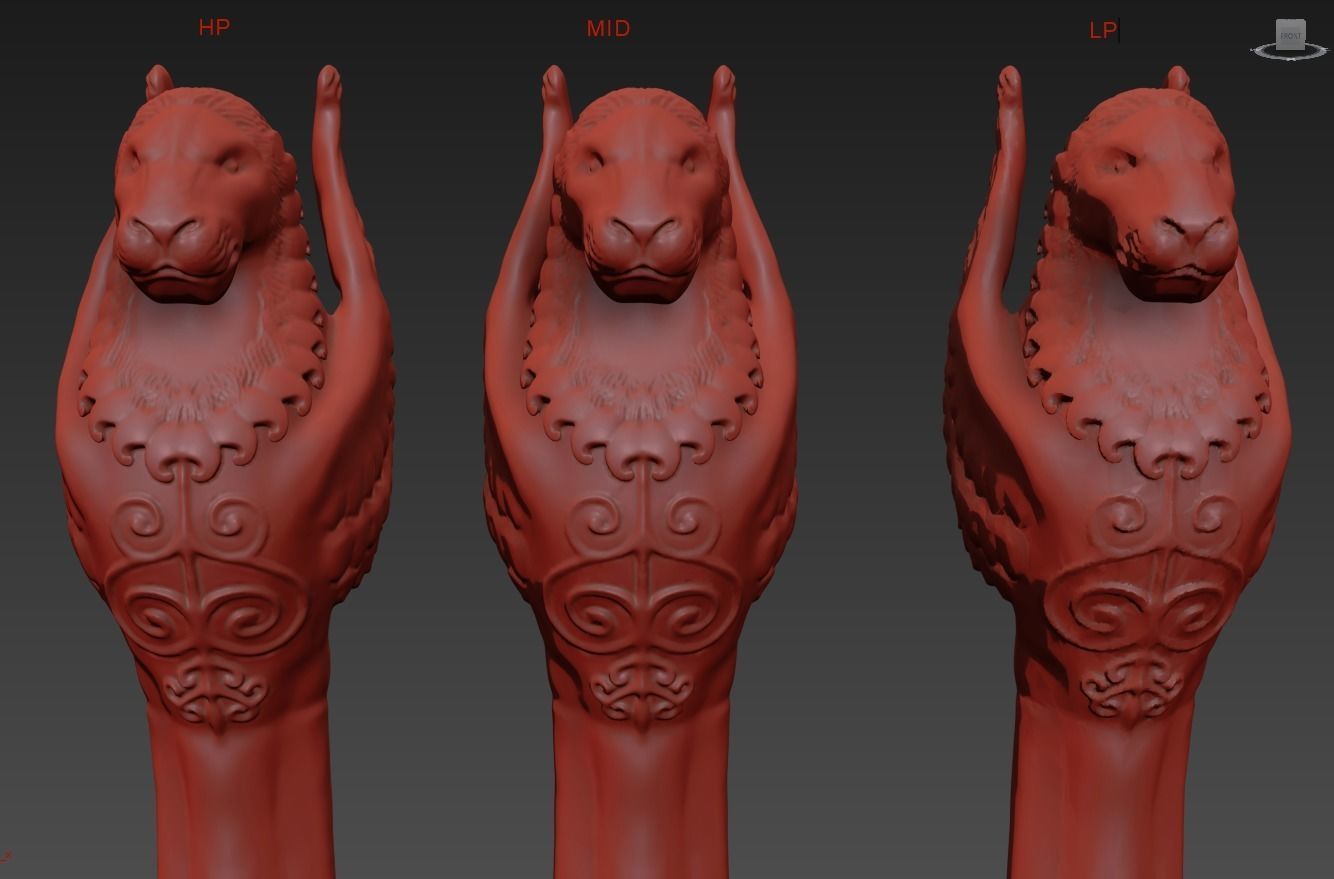 Gryphon column 3D model_11