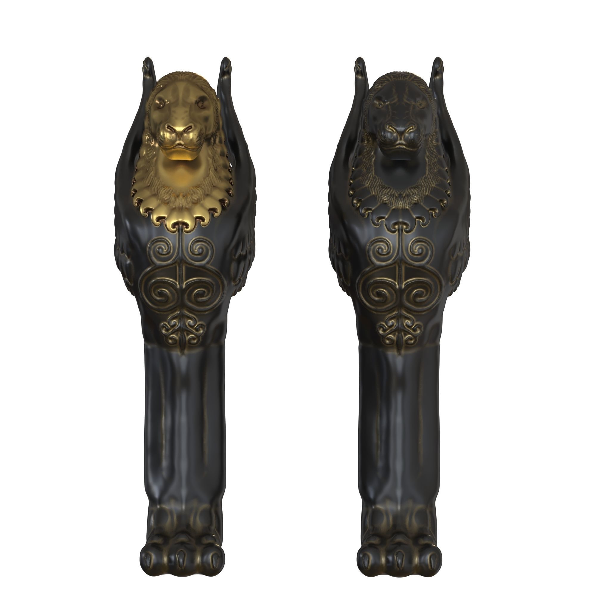 Gryphon column 3D model_2