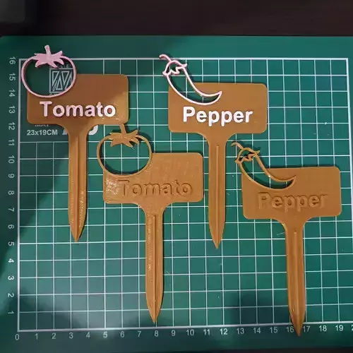 3D printable Plant Labels Pack - Garden Veggie and Herb Markers 3D print model