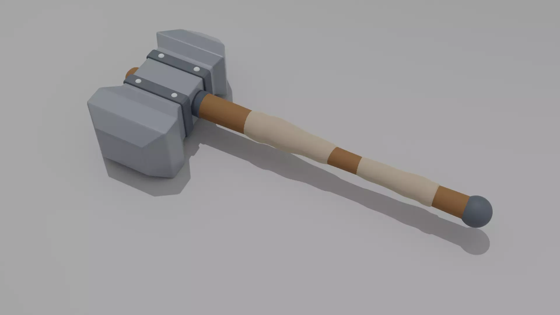 Fantasy hammer in minimalistic style Free low-poly 3D model