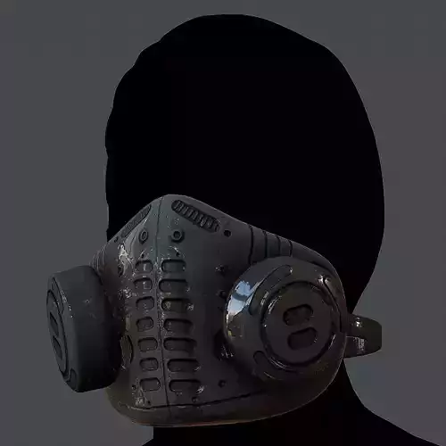 Gas mask helmet 3d model scifi  Low-poly 3D model
