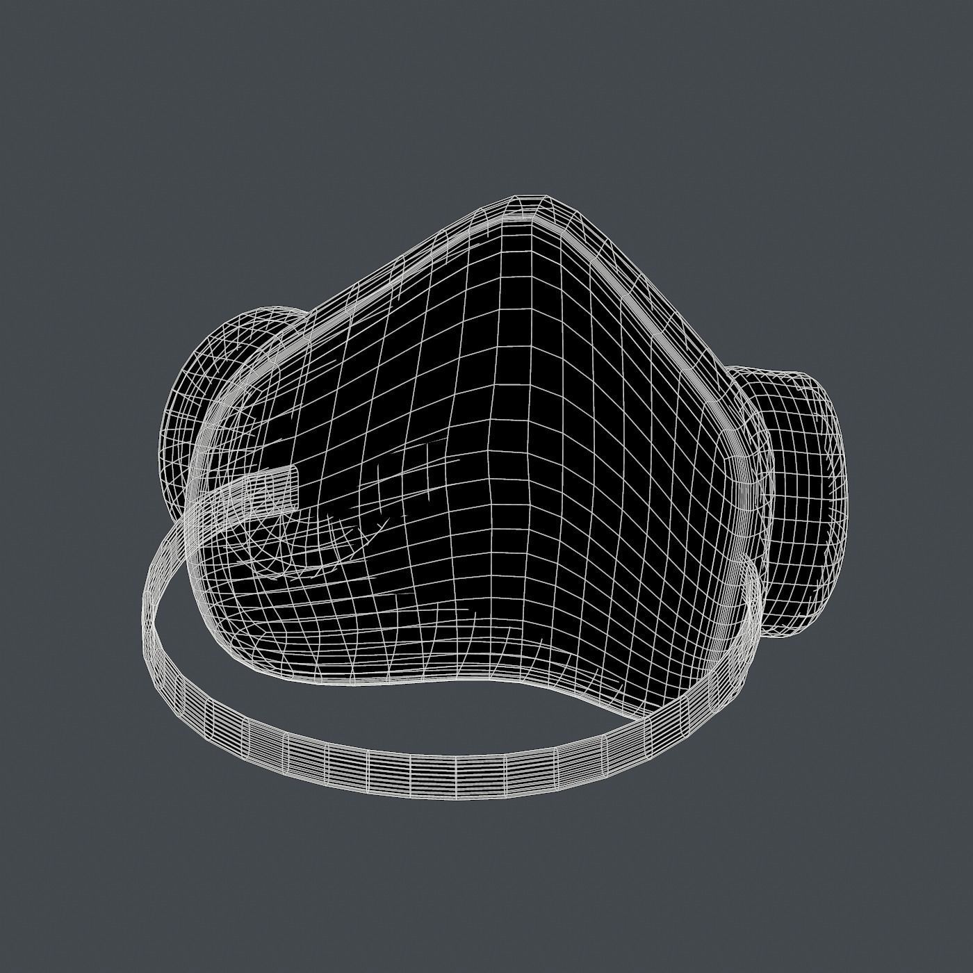 Gas mask helmet 3d model scifi Low-poly 3D model_5