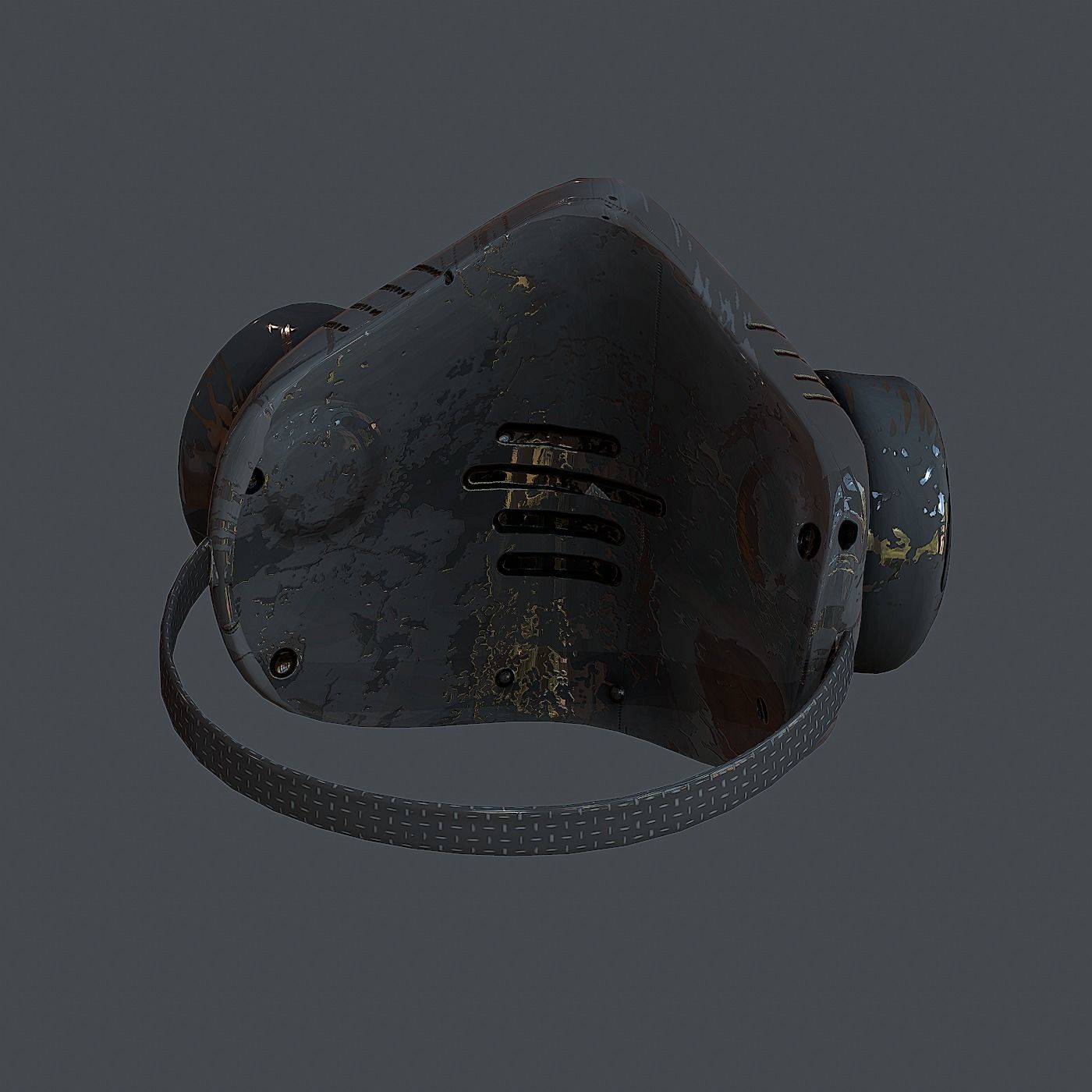 Gas mask helmet 3d model scifi Low-poly 3D model_4