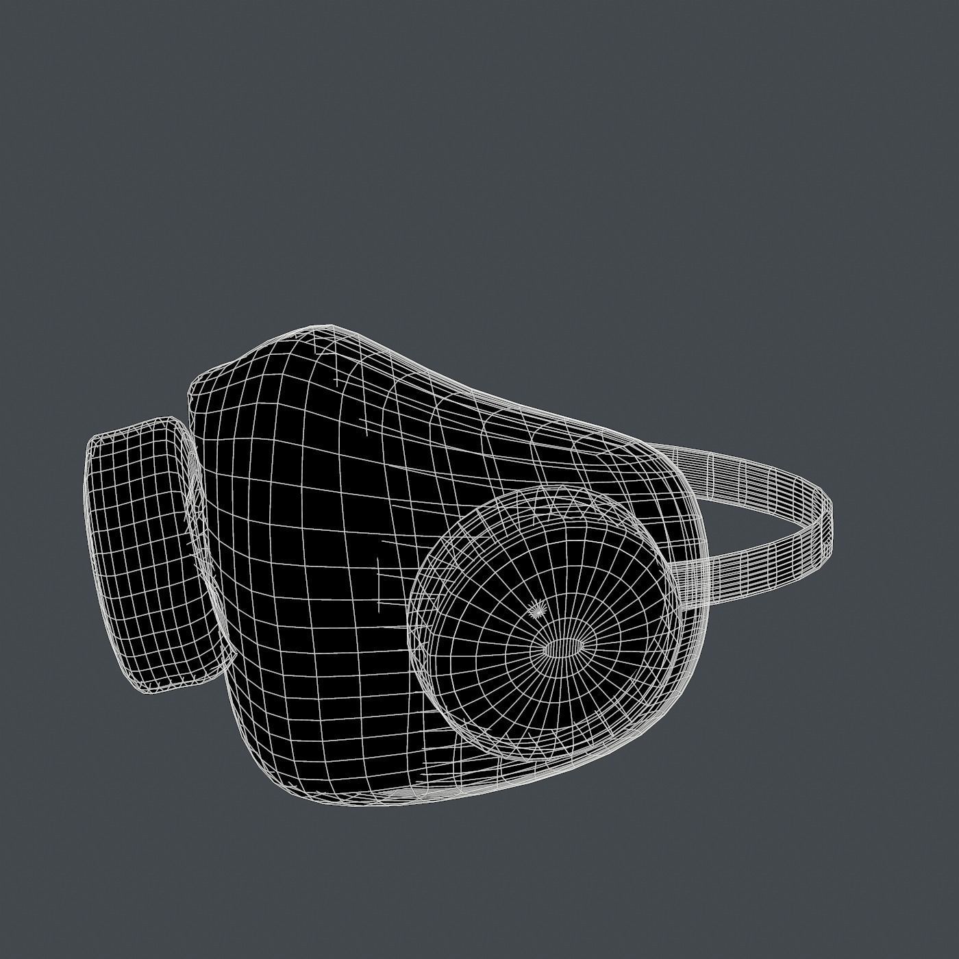 Gas mask helmet 3d model scifi Low-poly 3D model_6