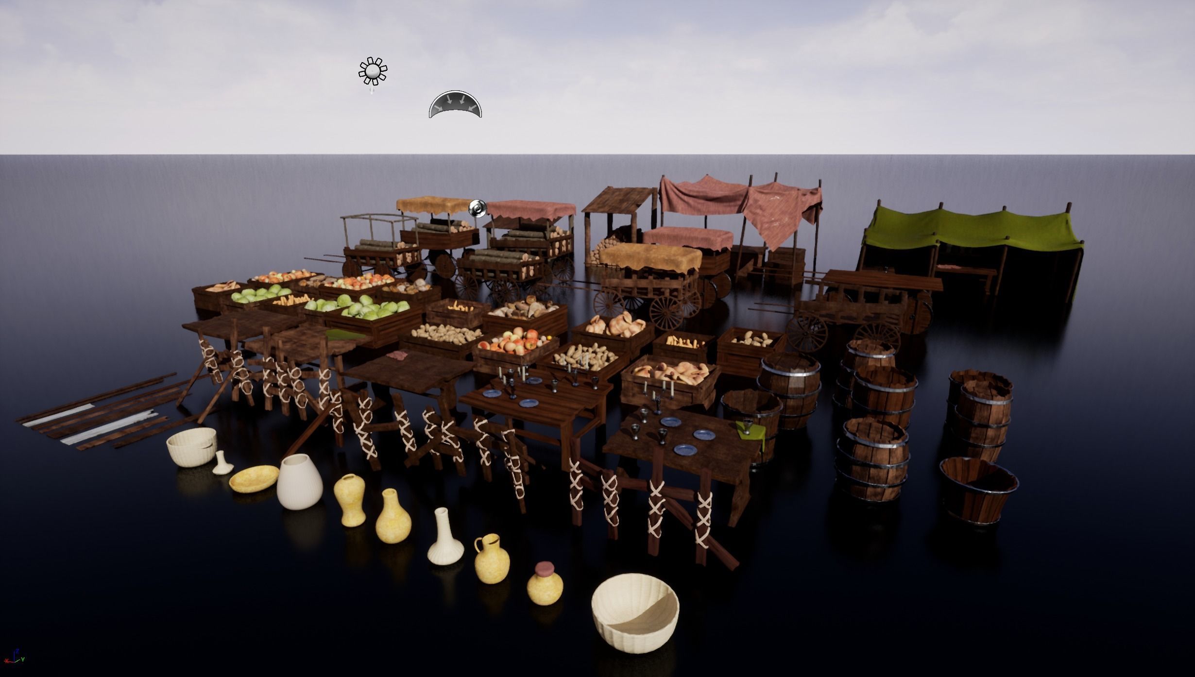 Medieval Props Low-poly 3D model_2