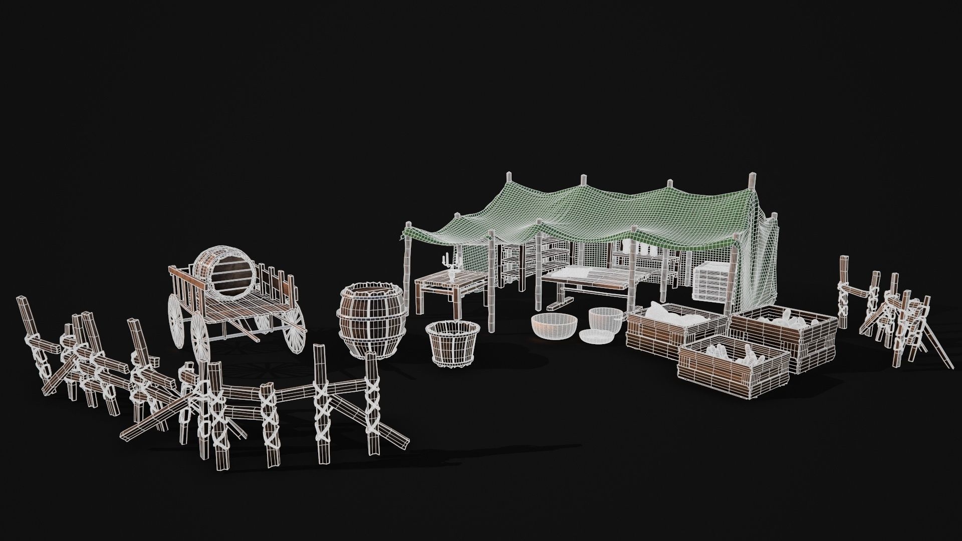 Medieval Props Low-poly 3D model_7