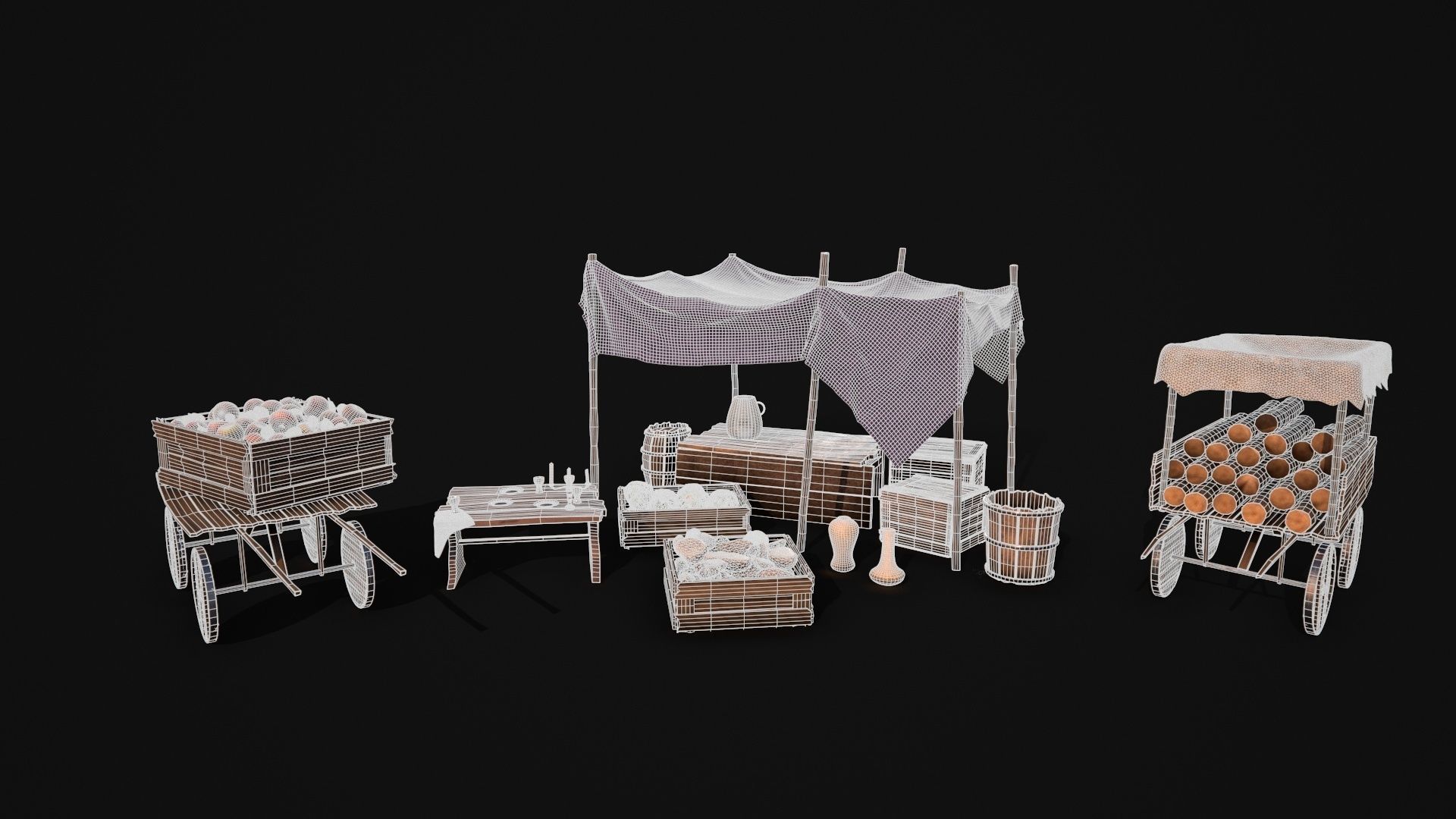 Medieval Props Low-poly 3D model_6