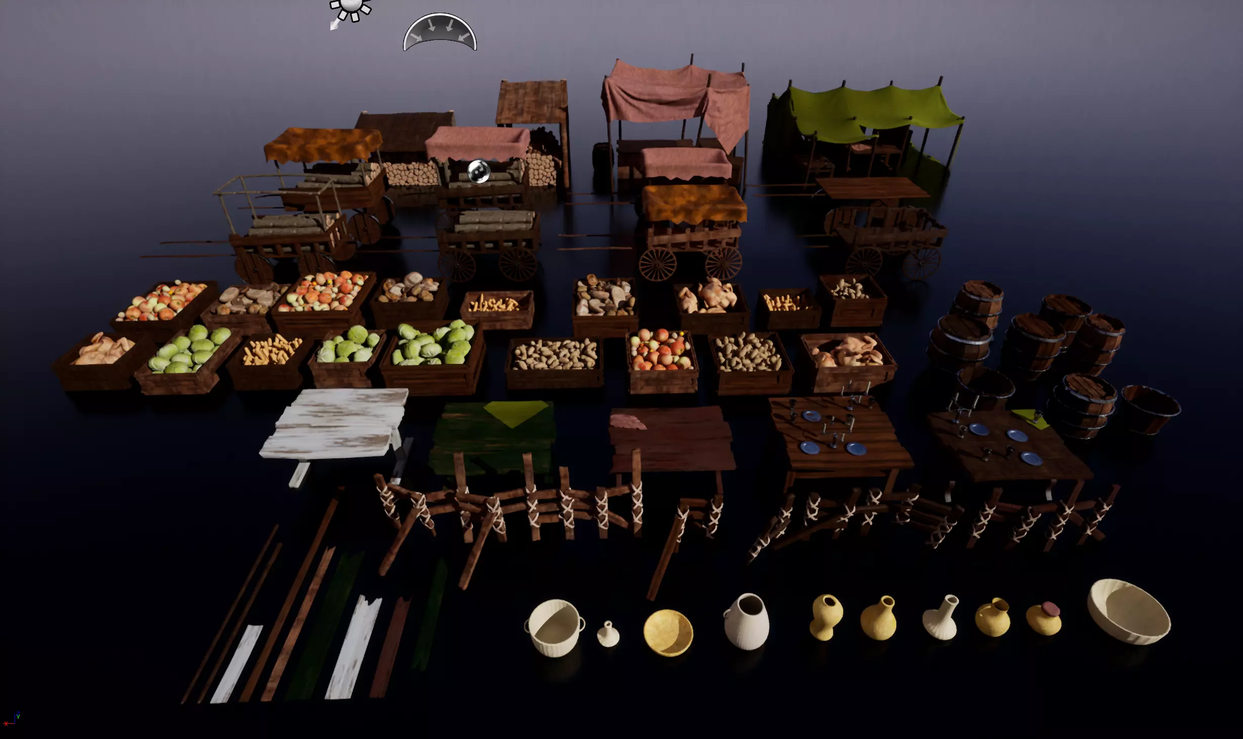 Medieval Props Low-poly 3D model_0