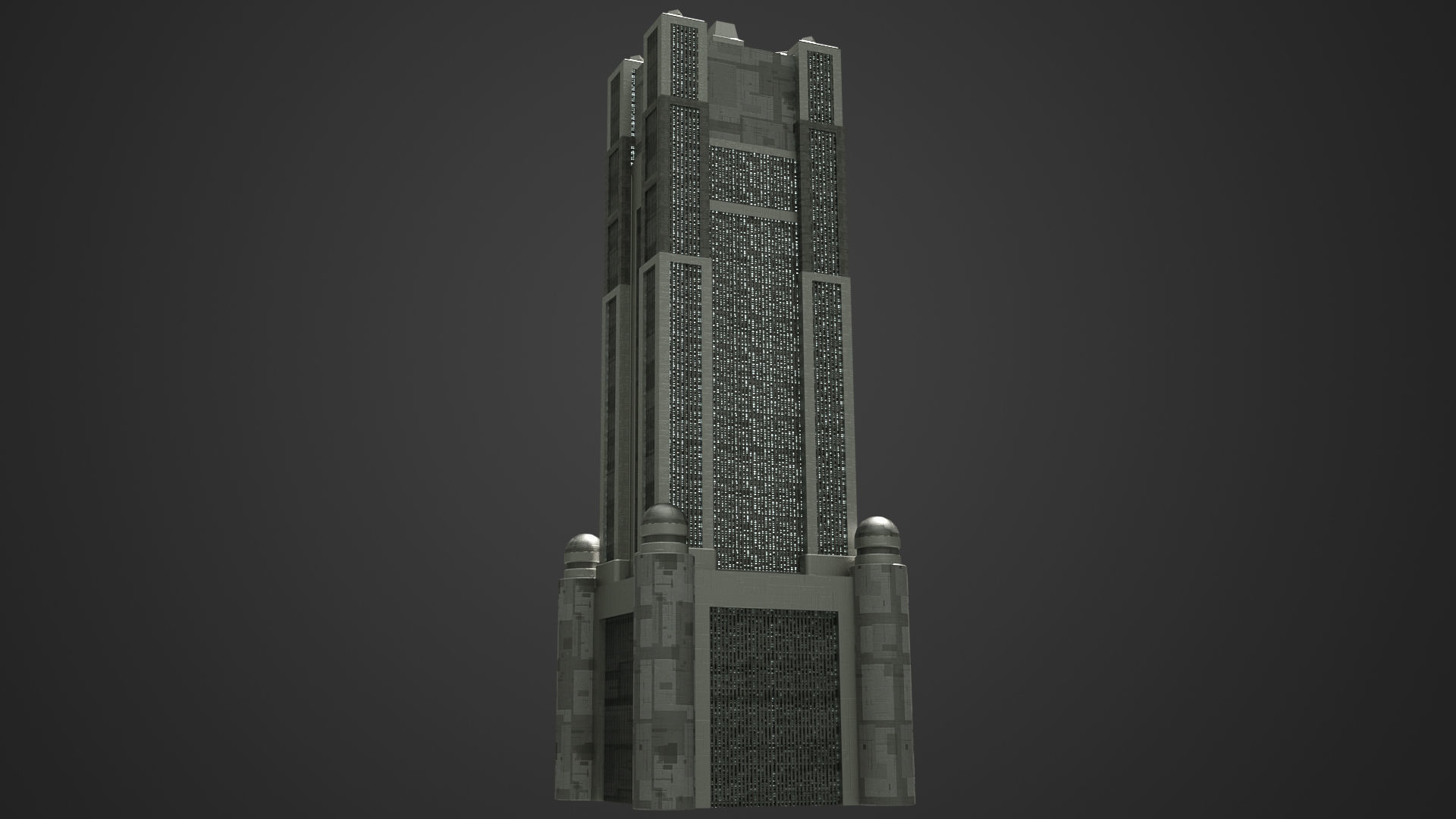 SciFi Building 3 Low-poly 3D model_1