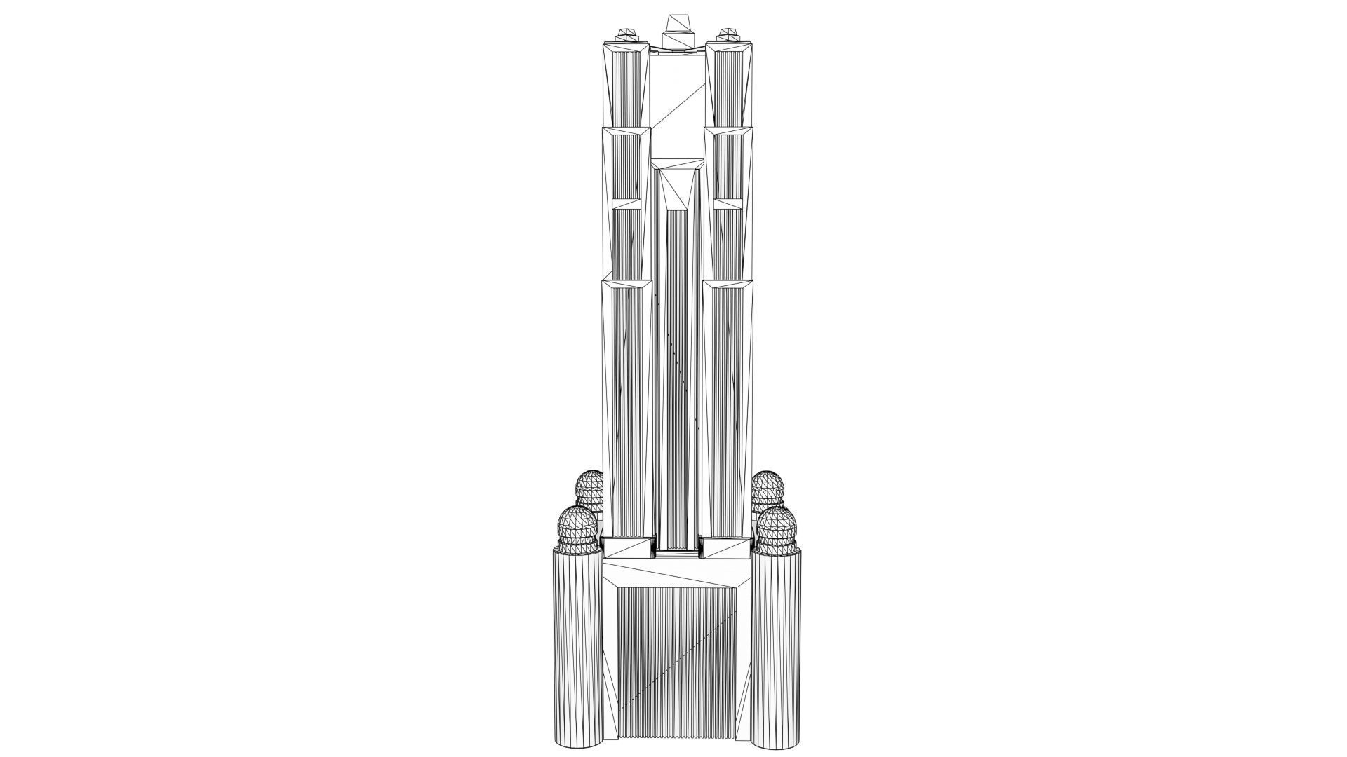 SciFi Building 3 Low-poly 3D model_6