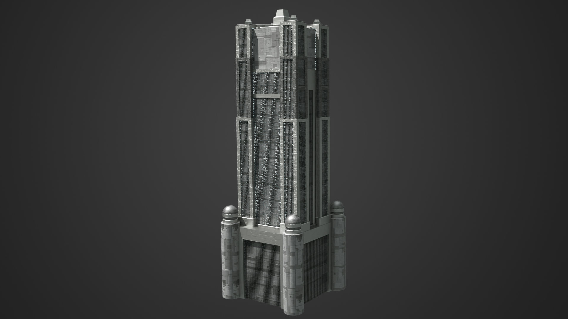 SciFi Building 3 Low-poly 3D model_3
