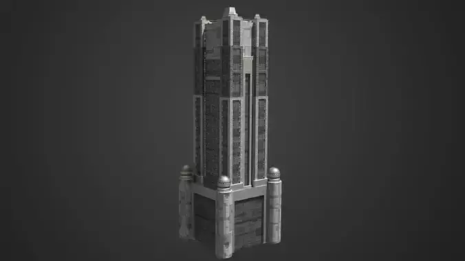 SciFi Building 3 Low-poly 3D model