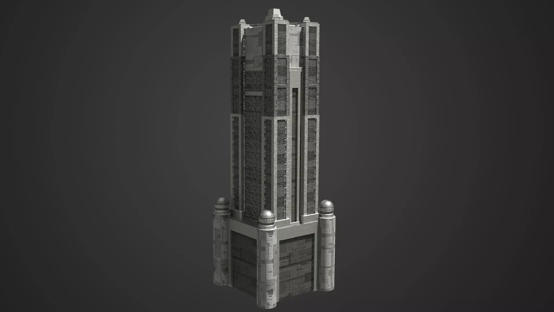 SciFi Building 3 Low-poly 3D model_0