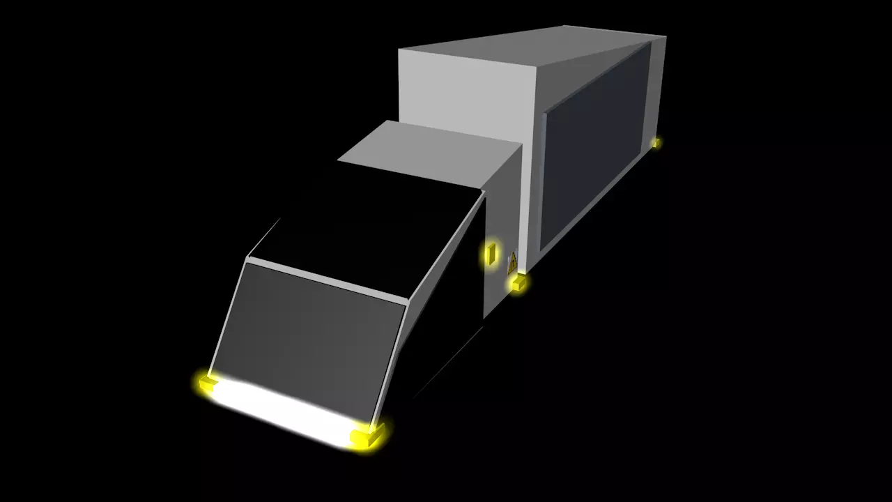 Semi Cyber Truck Low-poly 3D model