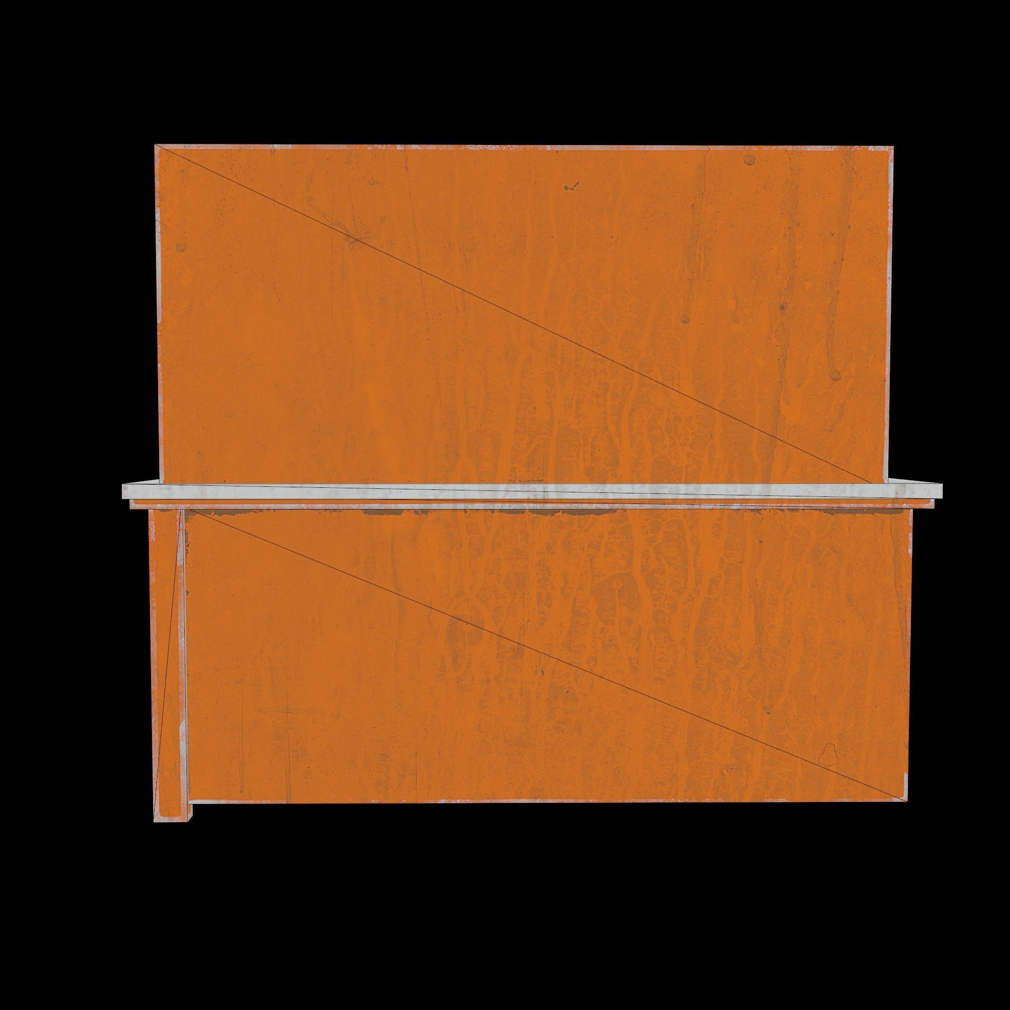 Old dust workbench Low-poly 3D model_7