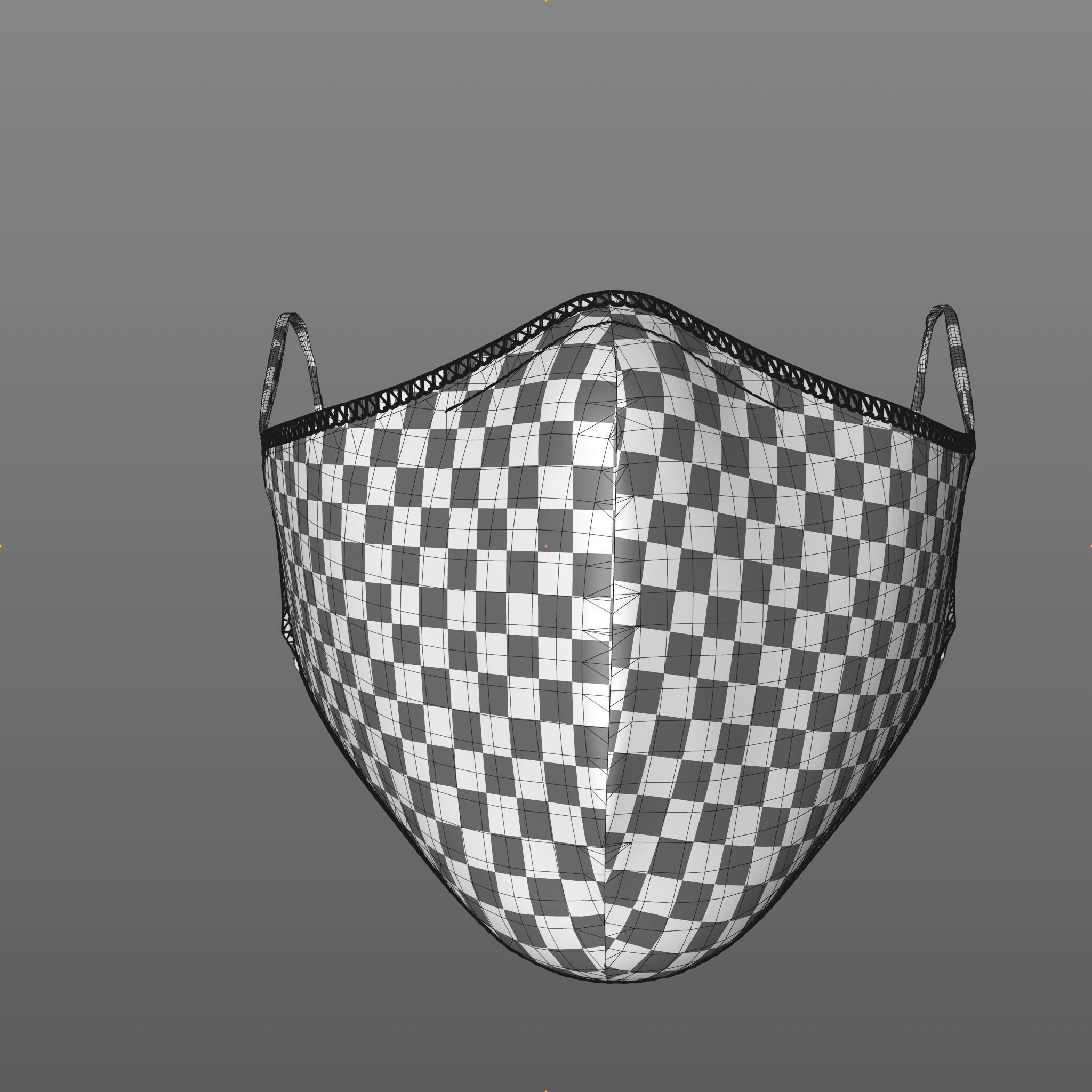 Black Safety Mask 3D model_2