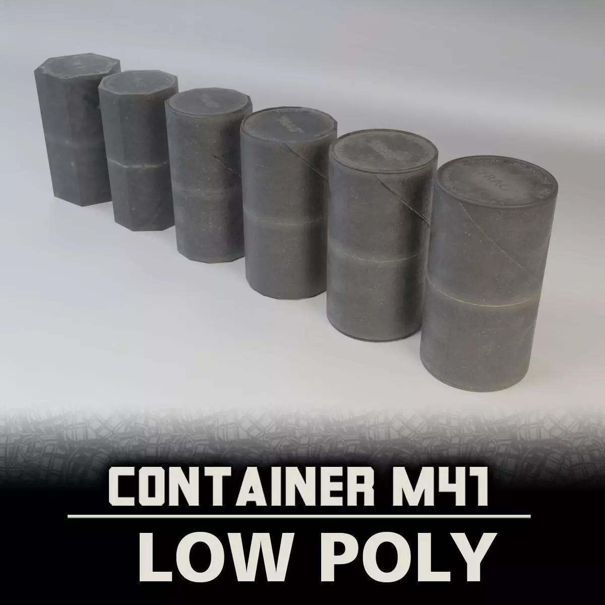 Grenade container M41 - LOW POLY GAME READY PACK Low-poly 3D model_0