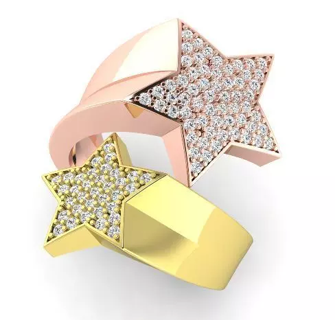 90 Star ring 3D print model