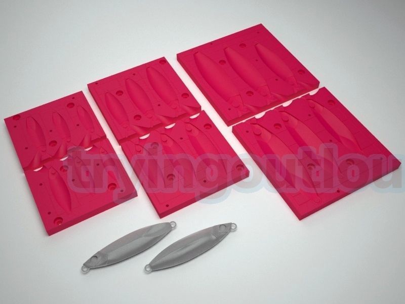 15-200 Gr JPR Slow Jig Mold Packs 3D print model_1