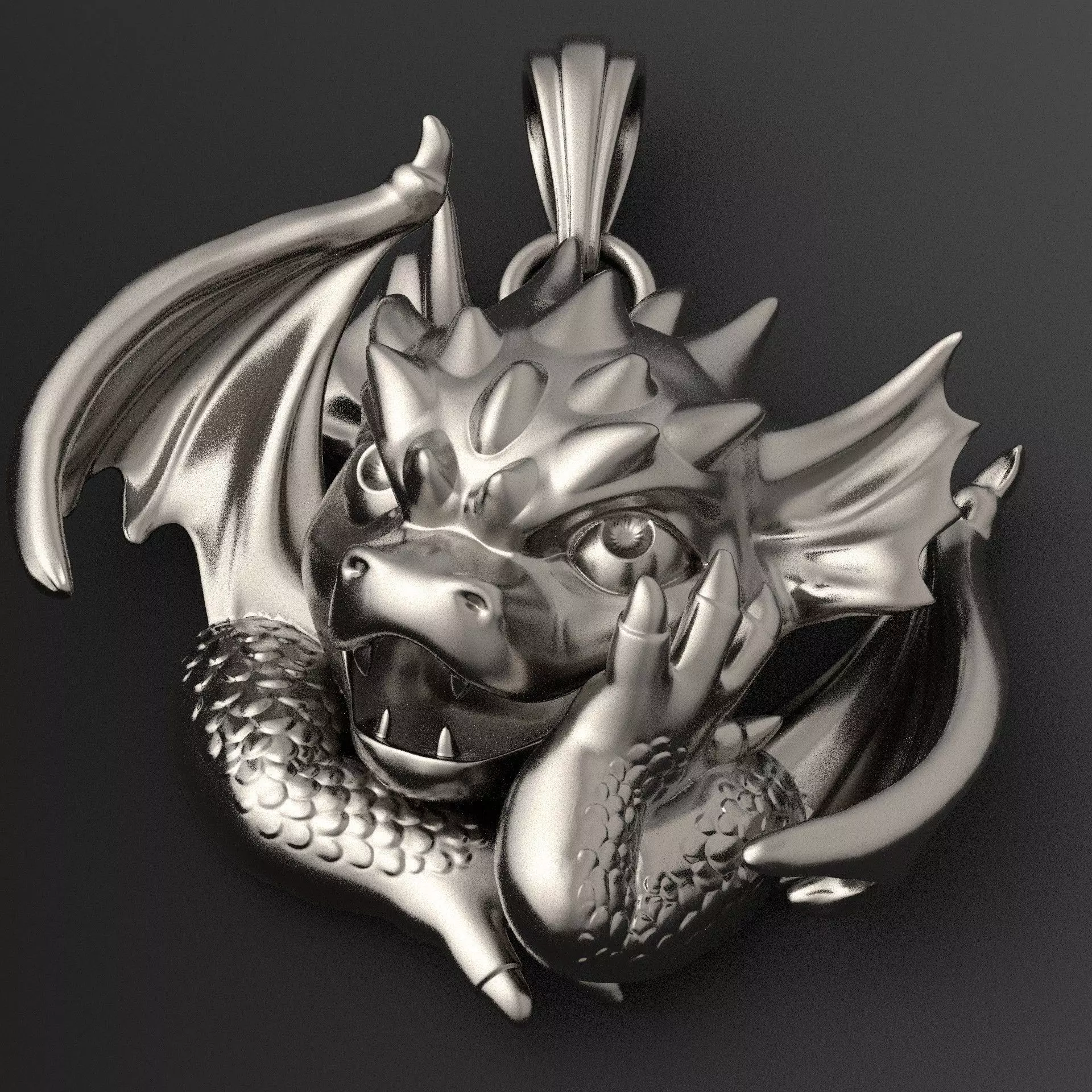 Small winged dragon pendant 3D print model