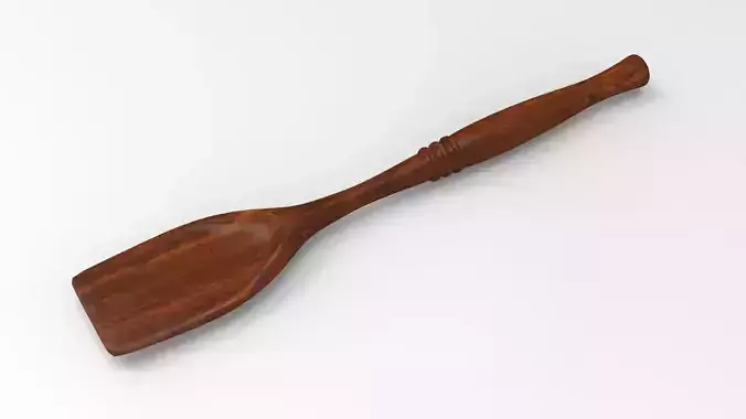 Wooden Spatula 3D Model Low-poly 3D model