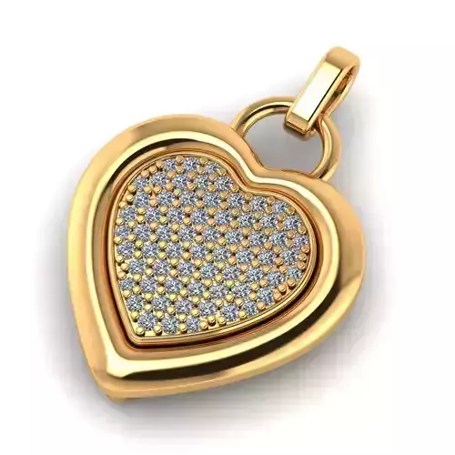 348 Beautiful heart pendant with stones