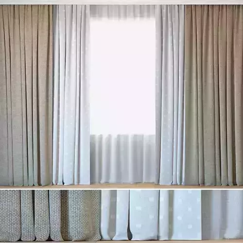 Curtains 72 Curtains with Tulle Jacquard Dado Grey and Mud 