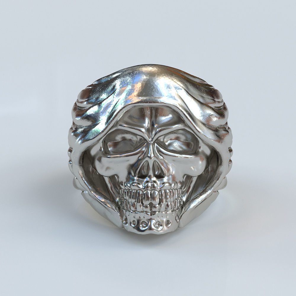 Skull Ring Vintage STL 3d model for 3d printing 3D print model 3D print model_2