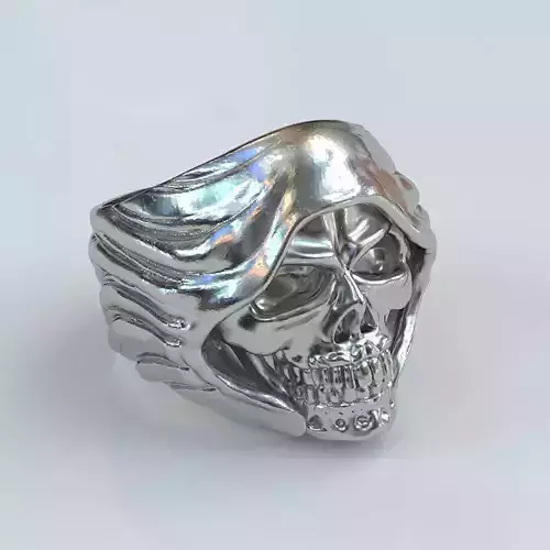 Skull Ring Vintage STL 3d model for 3d printing 3D print model 3D print model