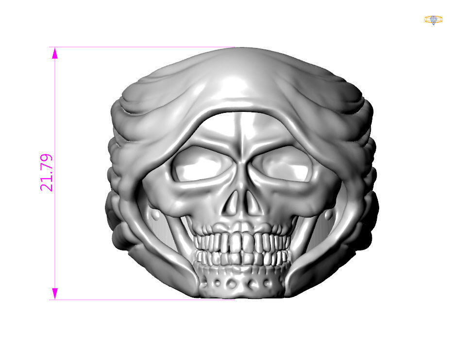 Skull Ring Vintage STL 3d model for 3d printing 3D print model 3D print model_7