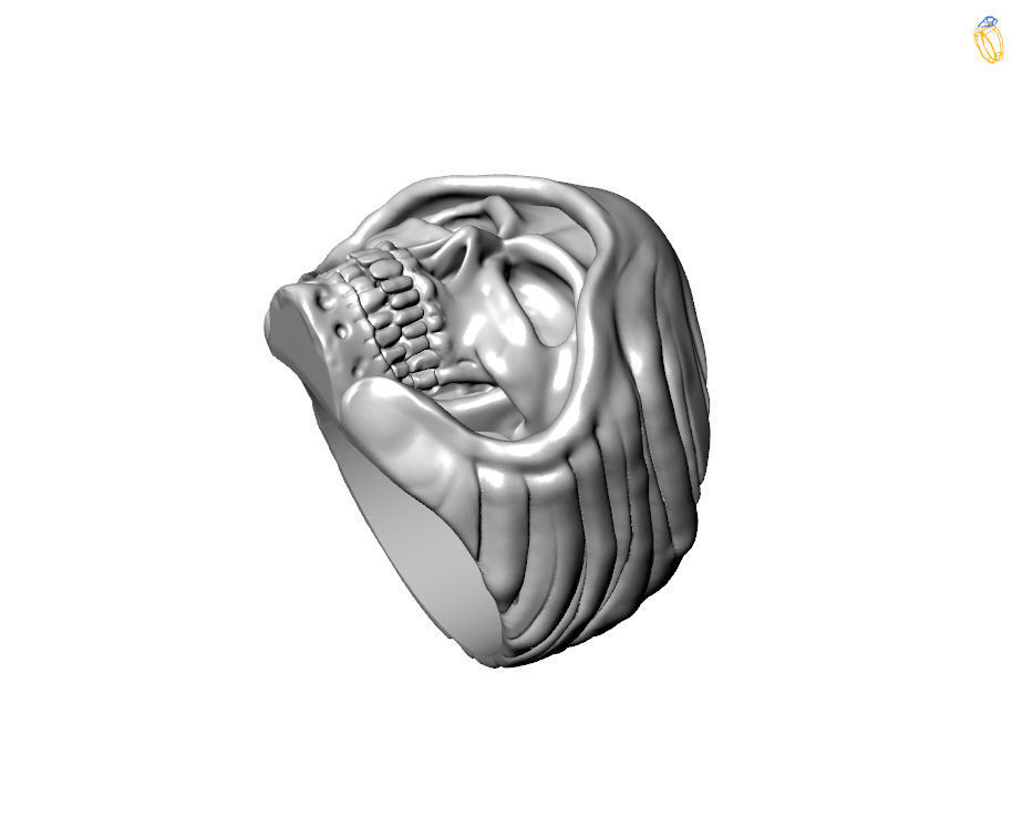 Skull Ring Vintage STL 3d model for 3d printing 3D print model 3D print model_14