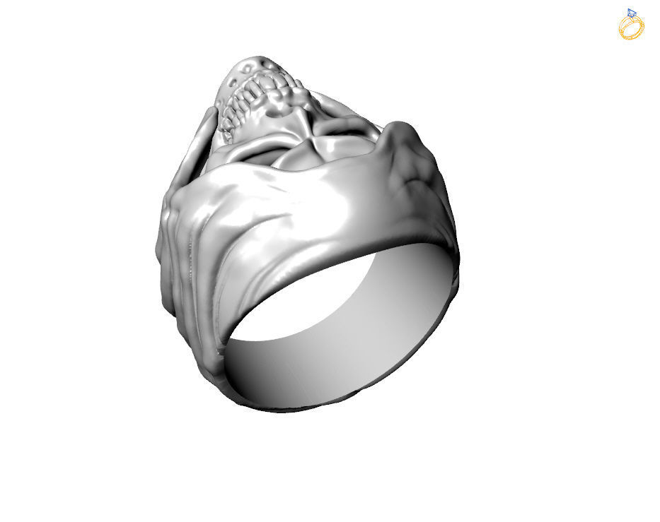 Skull Ring Vintage STL 3d model for 3d printing 3D print model 3D print model_11